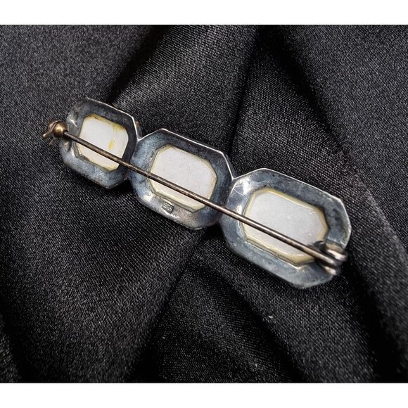 Rare Find Vintage Pearl 925 Sterling Silver Brooch - Picture 6 of 6